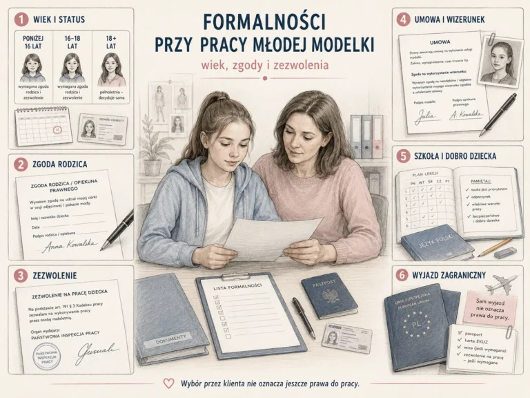 Czy młoda modelka może legalnie wykonać zlecenie? Wiek, zgody i zezwolenia