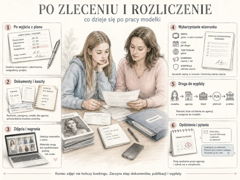 Co dzieje się po zleceniu modelki? Dokumenty, zdjęcia i wypłata