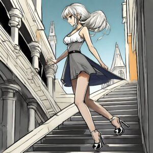 Firefly a woman in high heels comes down the stairs anime art 38513